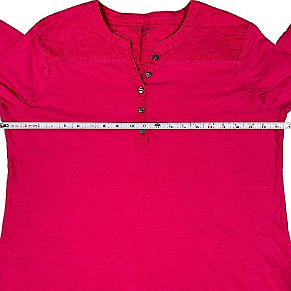4/$32 Croft & barrow size Xl pink 3/4 sleeve shirt quilted type design on top - Picture 6 of 9